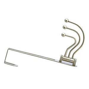 Pearly Grey Over the Door 3 Prong Closet Coat Clothes Towel Swivel Hook Hanger - Picture 1 of 7