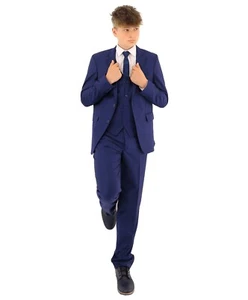Boys Tailored Fit Suit Parliament Blue Formal Wedding Pageboy Set - Picture 1 of 14