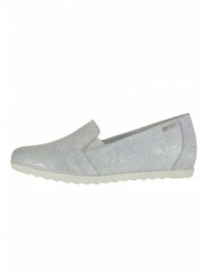 SCARPE CASUAL SLIP ON MOCASSINO DONNA ENVAL SOFT 79181 PELLE ARGENTO ORIGINAL PE - Immagine 1 di 4