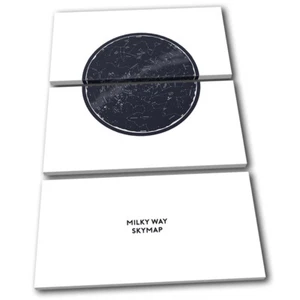Milky Way Skymap Galaxy Space TREBLE CANVAS WALL ART Picture Print - Picture 1 of 1
