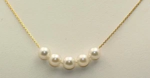 ADD ON PEARL NECKLACE 6MM 14K GOLD CHAIN A FAMILY TRADITION UPGRADED CHAIN - Picture 1 of 4