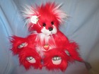 Oak Artist Bear red faux fur jointed 2023 adorable 13" Haley