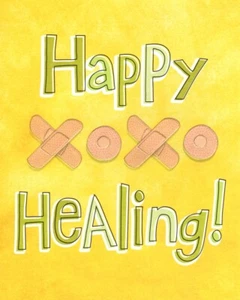 Tarjeta de felicitación Get Well Soon Happy Healing Heal Healthy Days Ahead Sello - Imagen 1 de 3