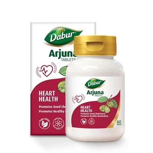 DABUR Arjuna Tablets | Promotes Heart Health | Manage Cholesterol Level- 60 Tabs - Picture 1 of 5