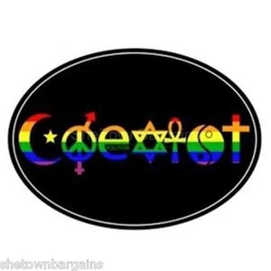 Coexist Auto or Truck Magnet Gay Pride Rainbow Euro Magnet Equality LGBTQ - Picture 1 of 1