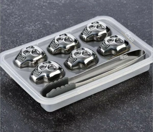 Edelstahl Wiederverwendbar Totenkopf Eiswürfel Kühlsteine Steine Wiederverwendbar - Bild 1 von 24