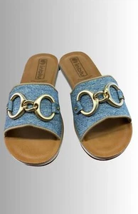 CIABATTA INBLU COMODA TOMAIA IN DEMIN CHIARO CON CATENA ORO LEGGERE ART Z000009 - Imagen 1 de 4