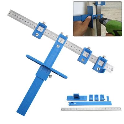 Punch Locator Drill Guide Sleeve Cabinet Hardware Jig Drawer Pull Wood Dowel Kit