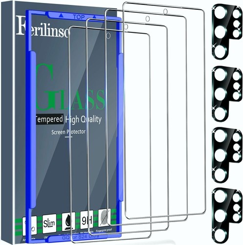 4 Pack Screen Protector for Samsung Galaxy S24 Ultra with 4 Pack Tempered Glass