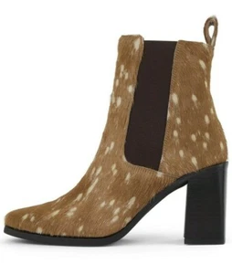 JEFFREY CAMPBELL Ricardo Ankle Boot Spotted Brown Calf Hair Size US 8.5 - Bild 1 von 4