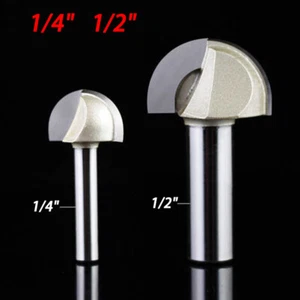 1/4 1/2 Shank Round Nose Cove Core Box Router Bit Cutter for Woodworking Carbide - Picture 1 of 25