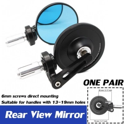 Espejo retro redondo aluminio negro para DUCATI MOSNTER 400 S MOSNTER 600 Foto 1 de 4