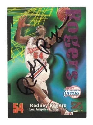 Rodney Rogers Signed Autographed 1997 SkyBox Z Force Card Los Angeles Clippers - Image 1 of 2