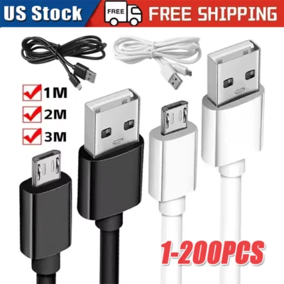 LOTE de cable de carga rápida micro USB de 3/6 pies para cargador de teléfono Samsung Android Foto 1 de 4