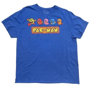 C-LIFE GROUP Men's PacMan Graphic T-Shirt XL Cobalt Blue Crew Neck Video Games - Picture 1 of 7