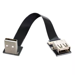 CY Up Angled USB 2.0 Type-A Male to Female Extension Data Flat Slim FPC Cable - Picture 1 of 10