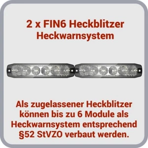 911Signal - FIN6 LED-Frontblitzer gelb wasserdicht!  ECE-R65! Set 2 Stück - Bild 1 von 8