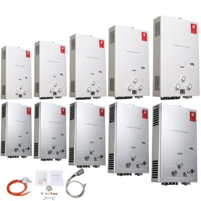 8/10/12/16/18L LPG Water Heater Tankless Water Heater Boiler with Pressure Reducer - Image 1 of 4