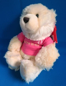 TEDDY BEAR 🐻 YOU'RE IN MY HEART ❤️ pink t-shirt 💗 plush soft toy KEEL TOYS new - Picture 1 of 6