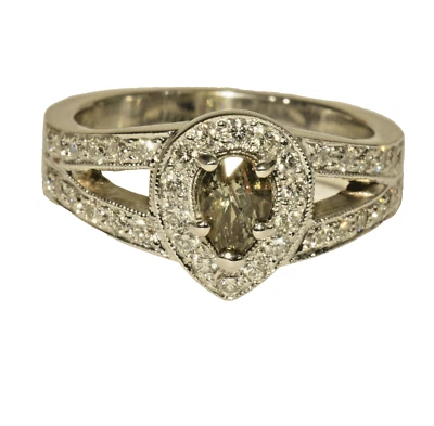 .93ct. Anillo de diamantes naturales de oro de 14 k de alejandrita natural certificado por GIA Foto 1 de 4