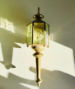 19" Spanische Antik Messing Wand Veranda Garten Laterne Licht Golden Revival Goth - Bild 1 von 12