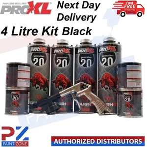 Proxl Black 4 Bottle Kit Tough Truck Bed Liner Coating + Schutz Spray Gun - Picture 1 of 2