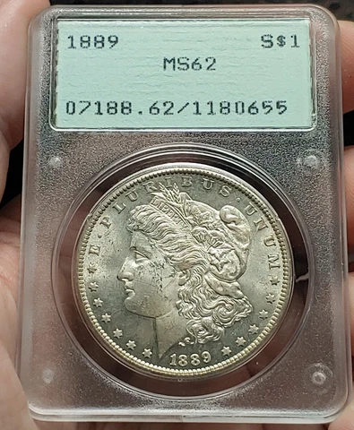 1889 Morgan Silver Dollar MS62 PCGS Rattler Gorgeous Eye Appeal Cover