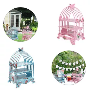 3 capas jaula para pájaros soporte para cupcake jardín decoración del hogar postre cumpleaños boda - Imagen 1 de 18