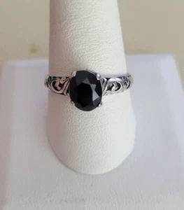 Natural Thai Black Spinel 925 Sterling Silver Ring (Size 10) 2.30 Cts - Picture 1 of 2