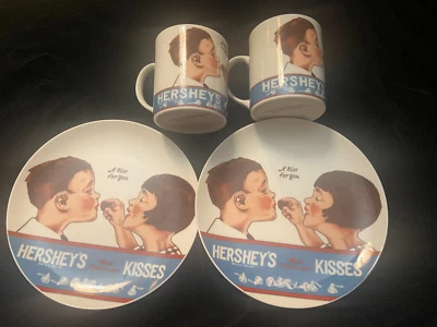 Hershey's Kisses (2) Cups and (2) 7-3/4" Plate 1979 - Image 1 of 4