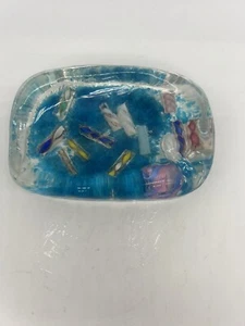 Vintage Hand Blown Fuzed Art Glass Confetti Soap Trinket Dish Ashtray Italy - Picture 1 of 9