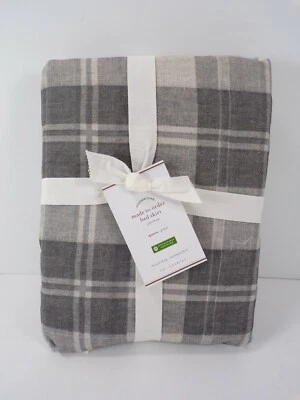 Pottery Barn Turner Plaid Print Bed Skirt Full Gray Multi 14" Drop #8248 - Imagem 1 de 4