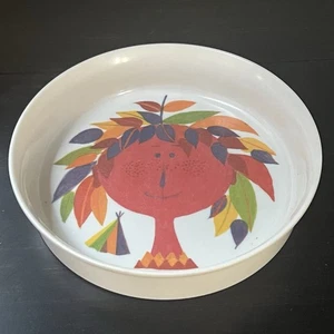 1960' Gustavsberg Stig Lindberg Ornamin Melamire Kid's Bowl Fall leaves face MCM - Picture 1 of 14