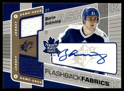 2007-08 SPx Flashback Fabrics Autograph Borje Salming Auto Toronto Maple Leafs - Image 1 of 2
