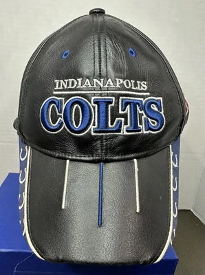 Sombrero Indianapolis Colts Reebok Correa Trasera Cuero Genuino NFL  Foto 1 de 4