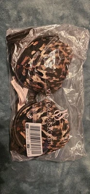 Victoria's Secret 'Sexy Little Things' Leopard Lace-Up 34B Push Up Bra NWT - Image 1 of 4