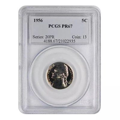 Jefferson Nickel 1956 graduación profesional Pr-67 Foto 1 de 2