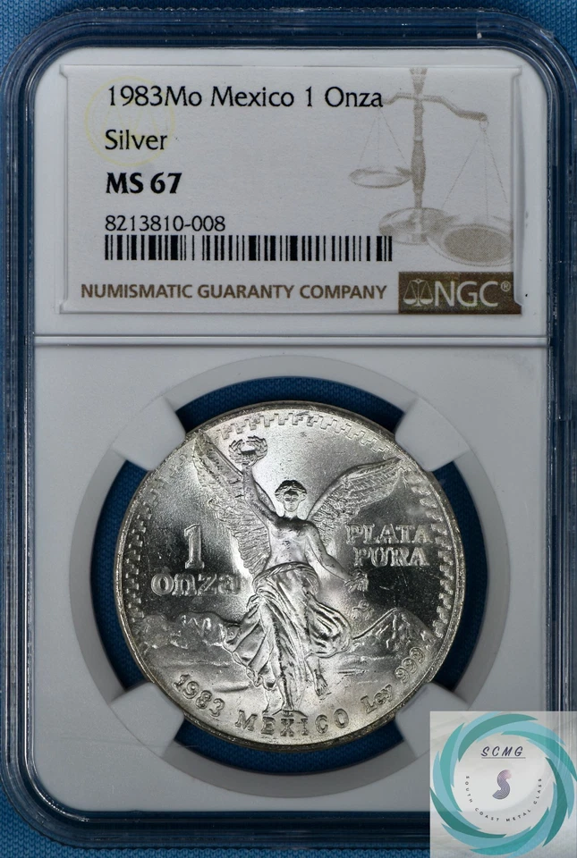 1983-Mo 1 Onza Silver Libertad PCGS MS 70 - Cert  #8213810-008 - Image 1 of 4