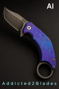 Mechforce Ringed Rhino Jon Graham Collab Timascus Damascus Dressed 2.5" Knife - Picture 1 of 6