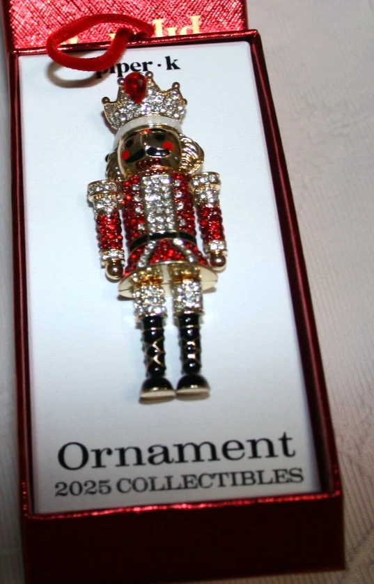 NUTCRACKER 2025 Christmas Handbag Charm Keyring Gold tone metal Glass stones NIB - Image 1 of 1