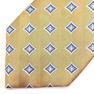 Jos. A. Bank Necktie Mens 60" x 3.5" Brown Blue Metallic Geometric Silk Vintage - Picture 1 of 7