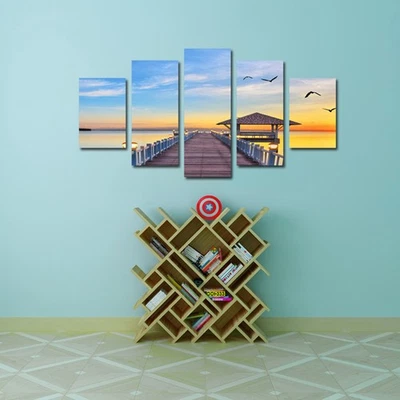  5 Panels Landscape Wall Art Home Decor Living Room Pictures Hanging Frames - Image 1 of 4