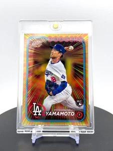 2024 Topps Chrome Radiating Rookies RR-16 Yoshinobu Yamamoto RC Dodgers CLEAN! - Picture 1 of 3