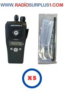 5 x Motorola PR400 Limited Keypad UHF Radio AAH65RDF9AA3AN & PMAE4016 Antenna - Picture 1 of 4