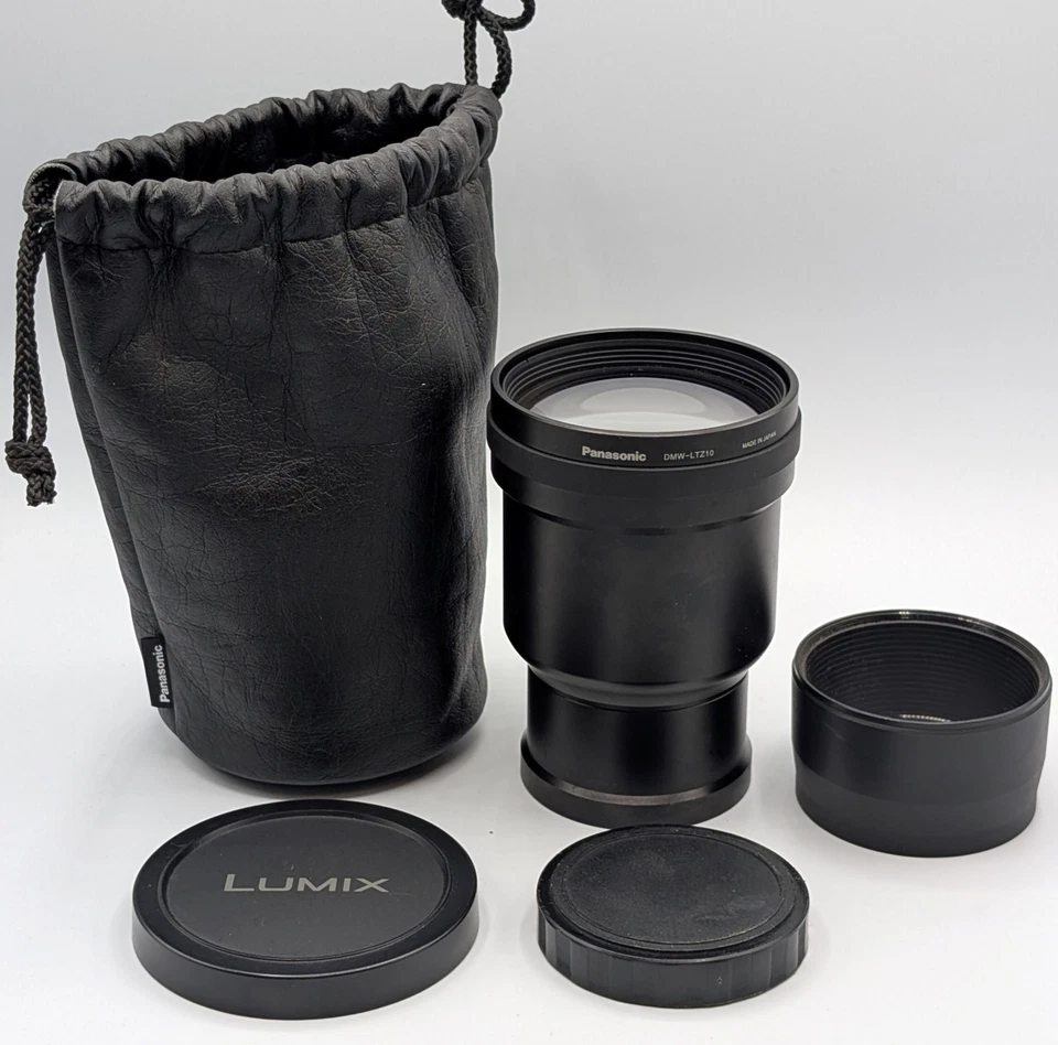 Panasonic Lumix DMW-LTZ10 Tele Conversion Camera Lens 1.5x w/Bag Black Max 630mm - Image 1 of 4