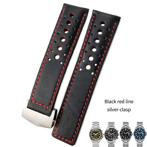 Black & Red Racing Strap for Tag Heuer Carrera, Monaco, Aquaracer In ...