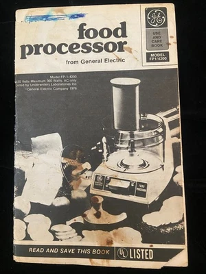 Vintage GE General Electric Food Processor Model FP1 4200 User Manual Recipes - Image 1 of 2