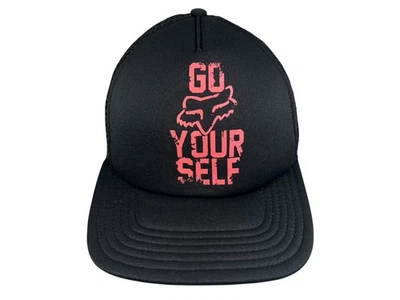 Boné de beisebol FOX RACING preto/vermelho "GO FOX YOURSELF" TRUCKER HAT Motocross MX - Imagem 1 de 4
