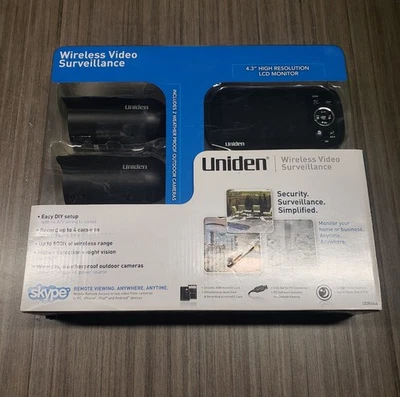 Uniden UDR444 Wireless Security Camera System w/ Monitor Nigh Vision Motion TV - Image 1 of 4
