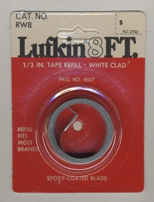 CINTA LUFKIN NUEVO STOCK ANTIGUO, RECARGA # RW8 (1/2" X 8'), PRINCIPIOS DE 1980 Foto 1 de 2